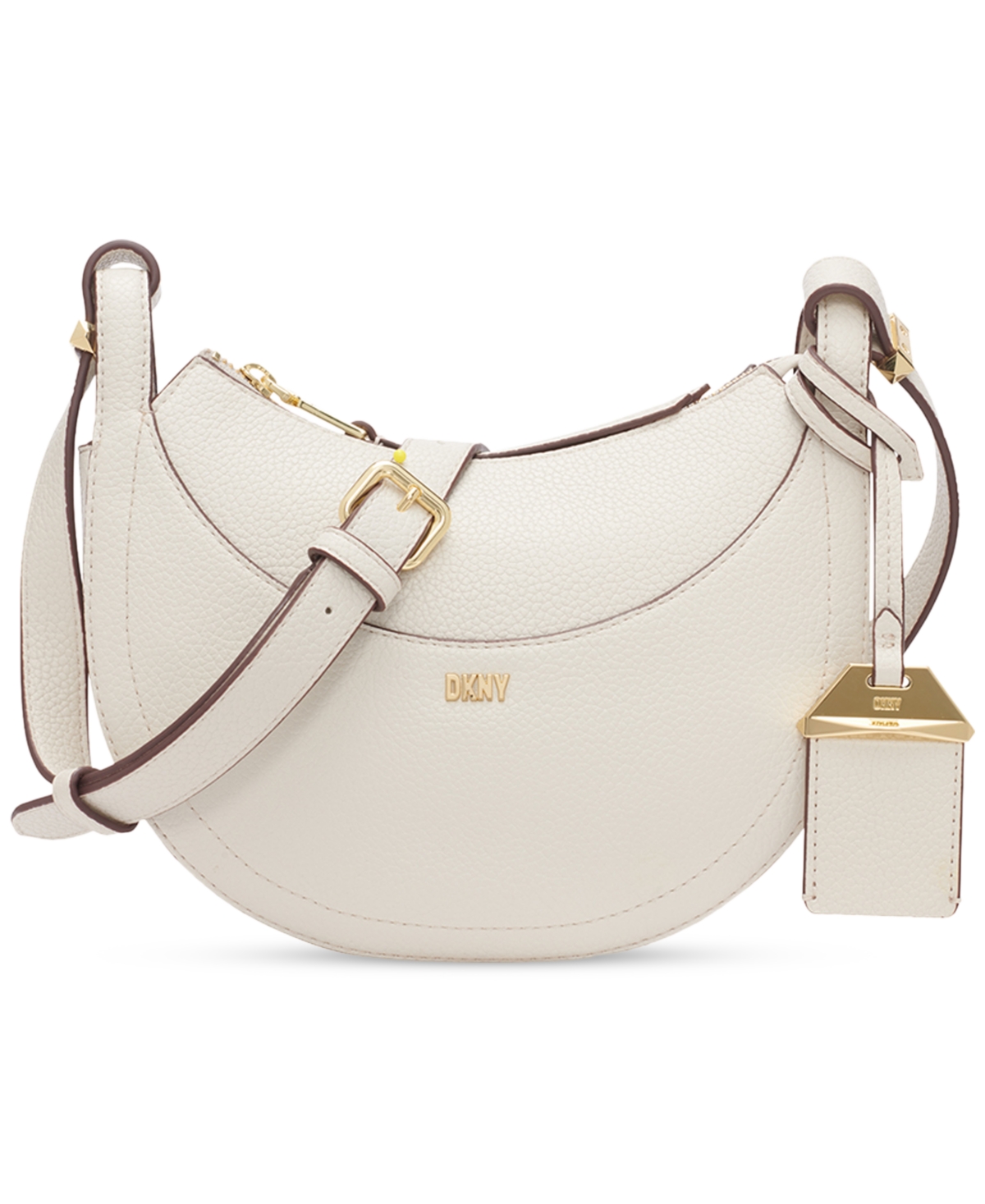 Dkny Barbara Small Crescent Crossbody Bag Black gold Smart Closet