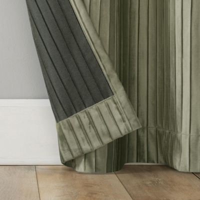 Cascade Pleated Velvet Blackout Grommet Curtain Panel