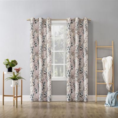 Amelie Botanical Print Room Darkening Grommet Curtain Panel
