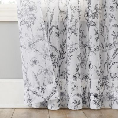 Ambree Vintage like Floral Sheer Rod Pocket Curtain Panel