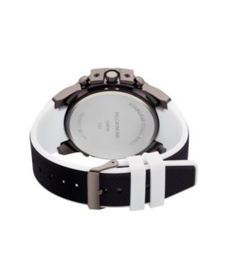 Rocawear Men's Analog-Digital Black and White Silicone Strap Watch