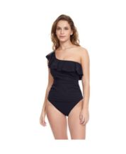 Profile by Gottex Women's Standard Surplice One Piece Swimsuit, Tutti  Frutti Black, 6 at  Women's Clothing store
