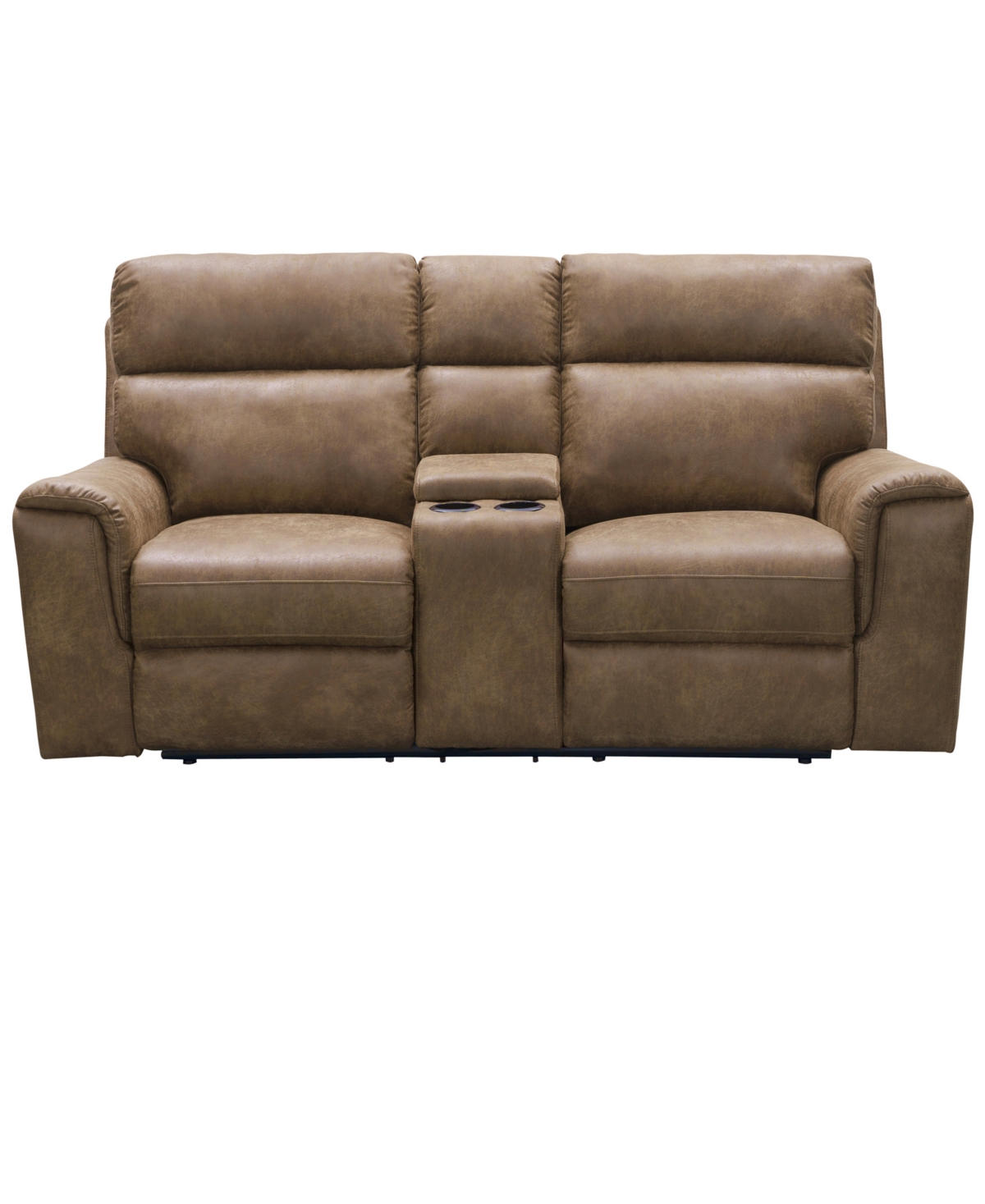 Shop Abbyson Living Lawrence 39.5" Fabric Reclining Console Loveseat In Camel