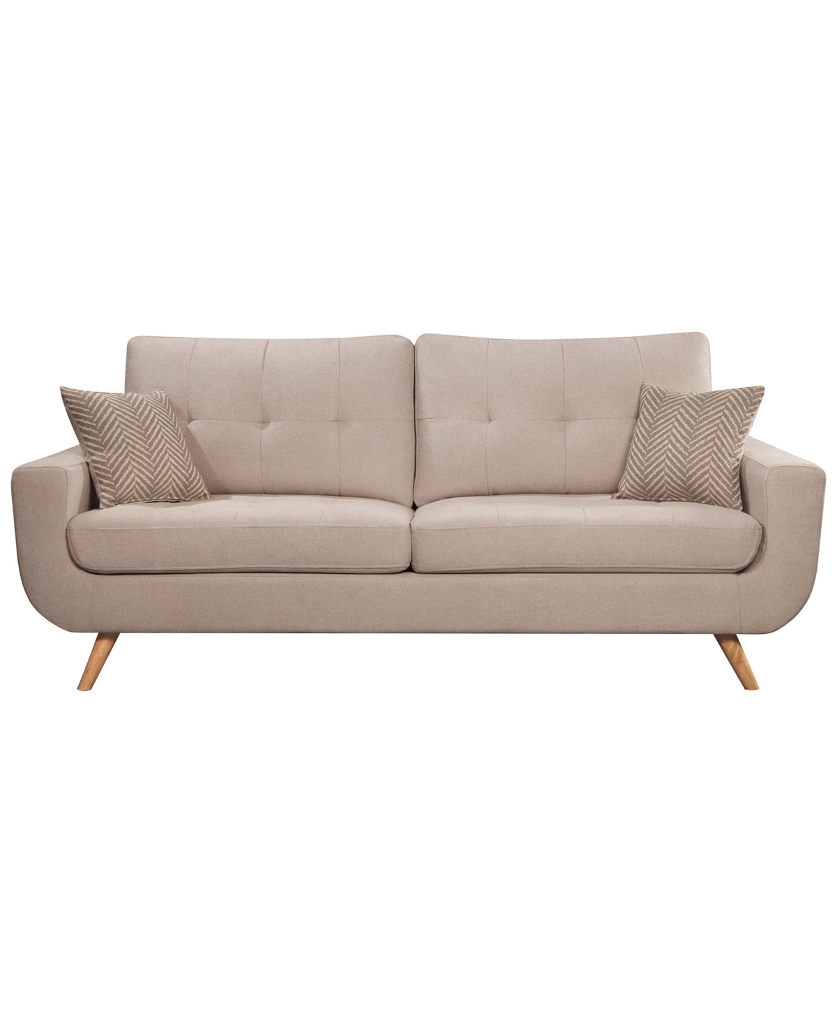 Shop Abbyson Living Paige 85.8" Stain-resistant Fabric Sofa In Ivory
