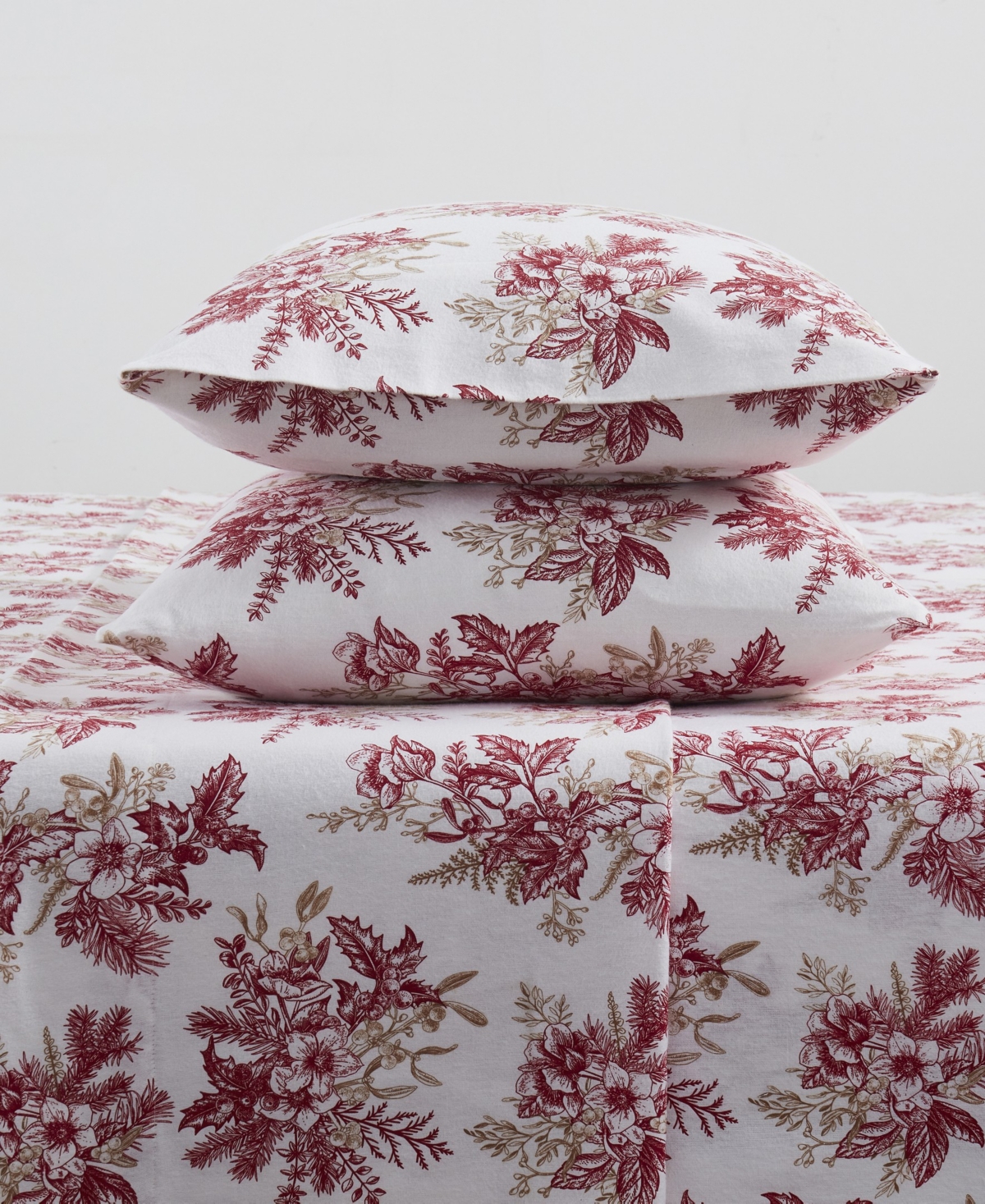 Tahari Home Toile 100% Cotton Flannel 3-pc. Sheet Set, Twin In Red