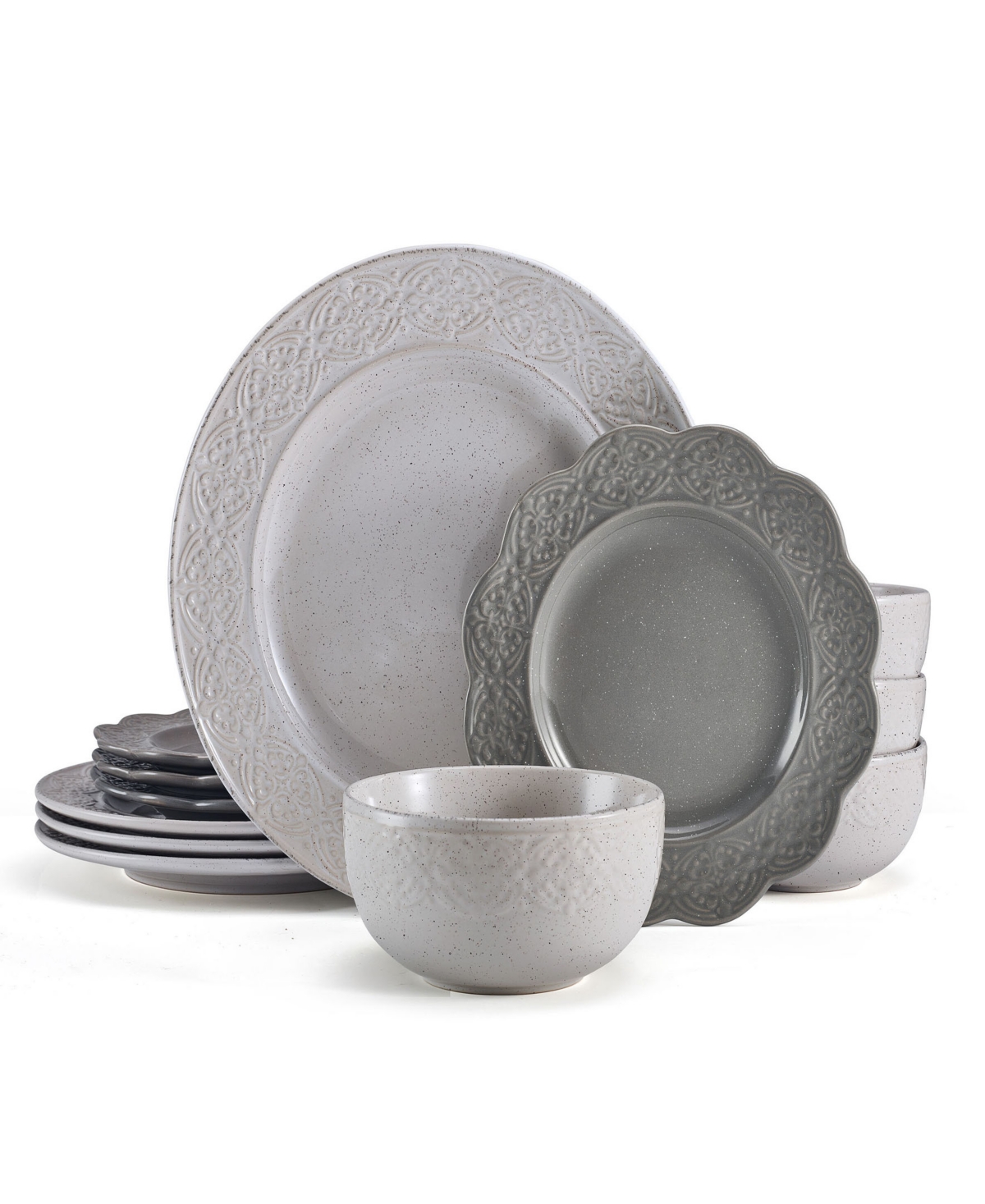 Gia 12-Pc Dinnerware Set, Service for 4 - Assorted