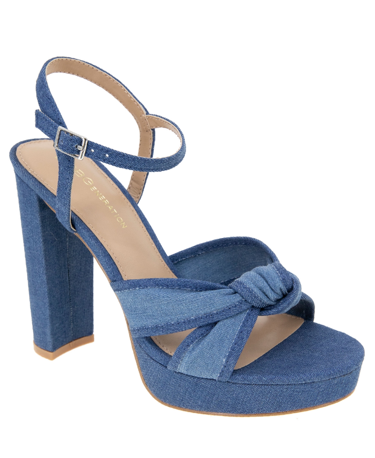 Bcbgeneration Women's Orlie Raffia Platform Sandal In Blue Denim
