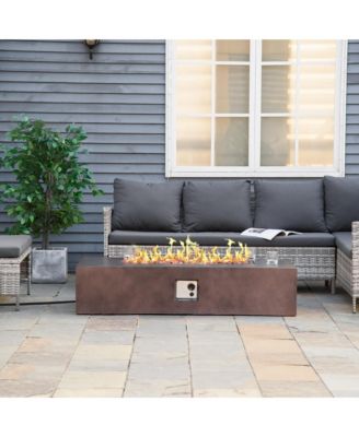 56" Firepit Table, 50,000 BTU with Lava Rocks & Rain Cover,