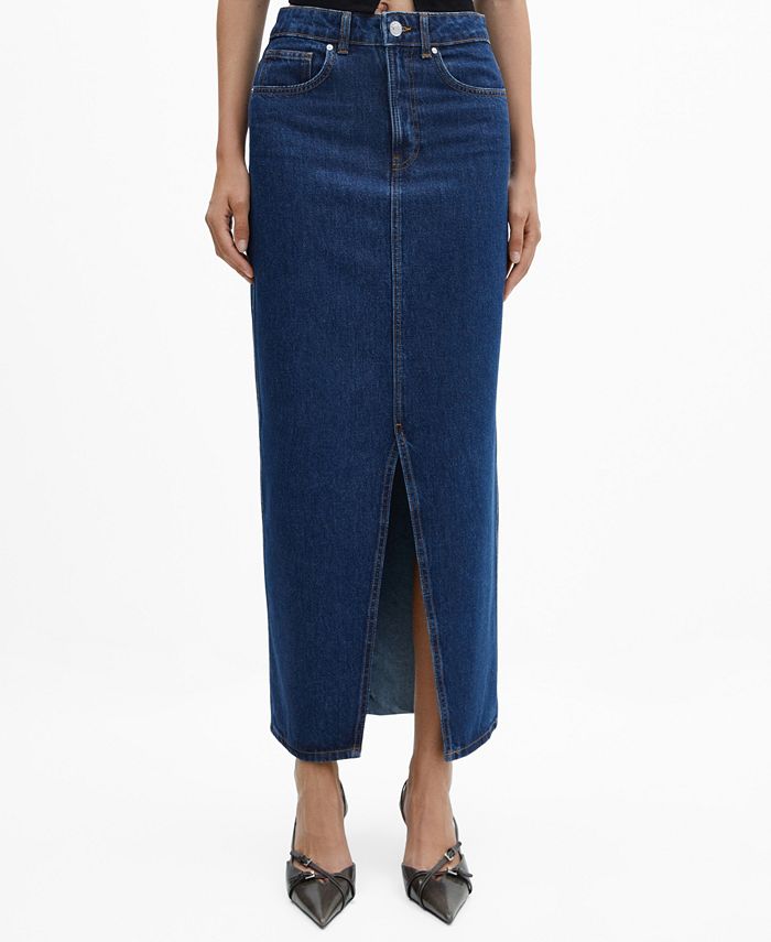 MANGO Women s Slit Denim Skirt Macy s