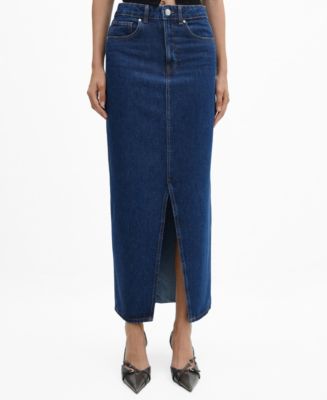 MANGO Women s Slit Denim Skirt Macy s