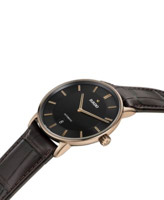 Rado Men's Swiss Automatic DiaMaster Thinline Brown Leather Strap