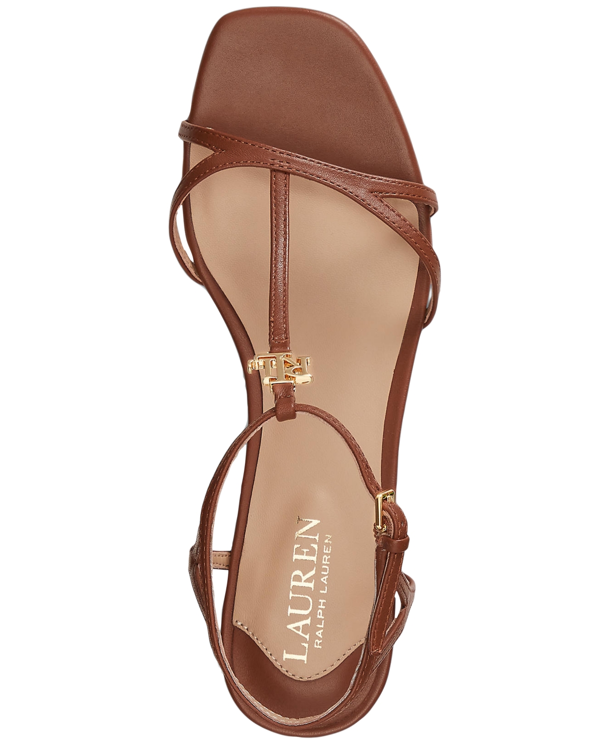 Shop Lauren Ralph Lauren Women's Fallon Ankle-strap Embellished Flat Sandals In Vanilla