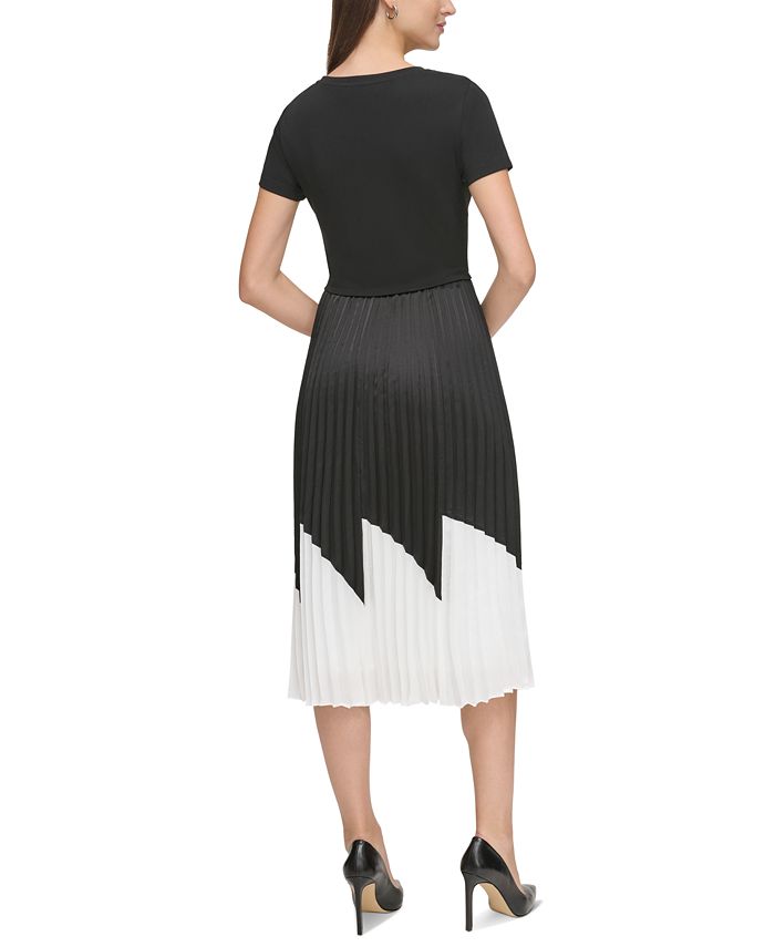 KARL LAGERFELD PARIS Women's Pleated Midi Dress - Macy's