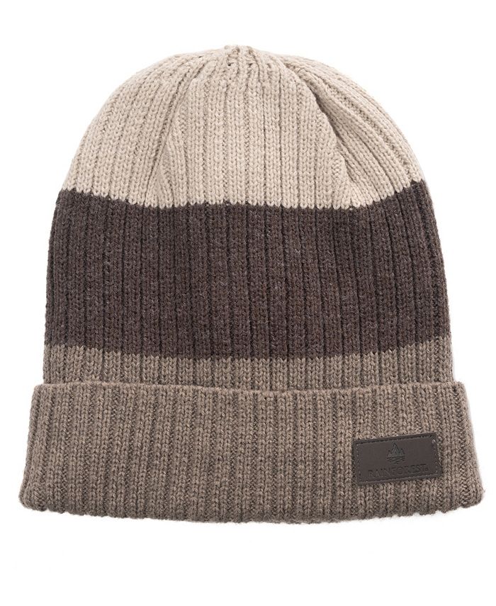 Rainforest Men s Wale Color Block Beanie Hat Macy s