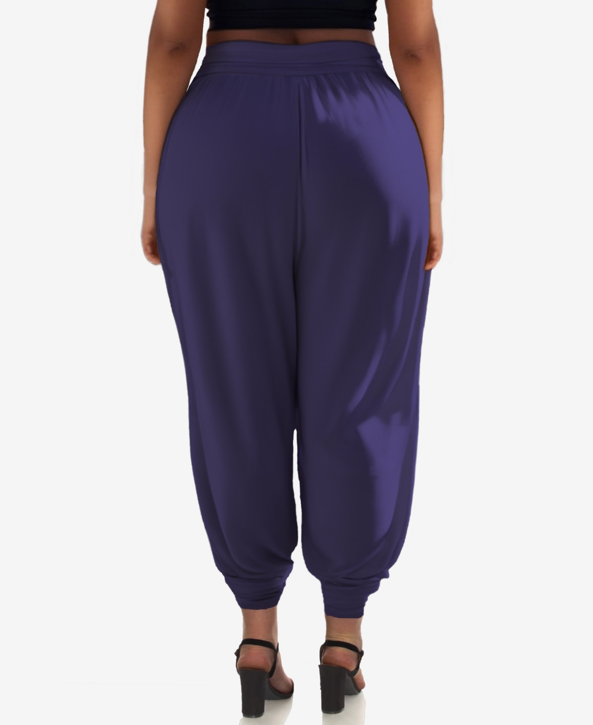 White Mark Plus Womens Knit Pull On Jogger Pants In Navy