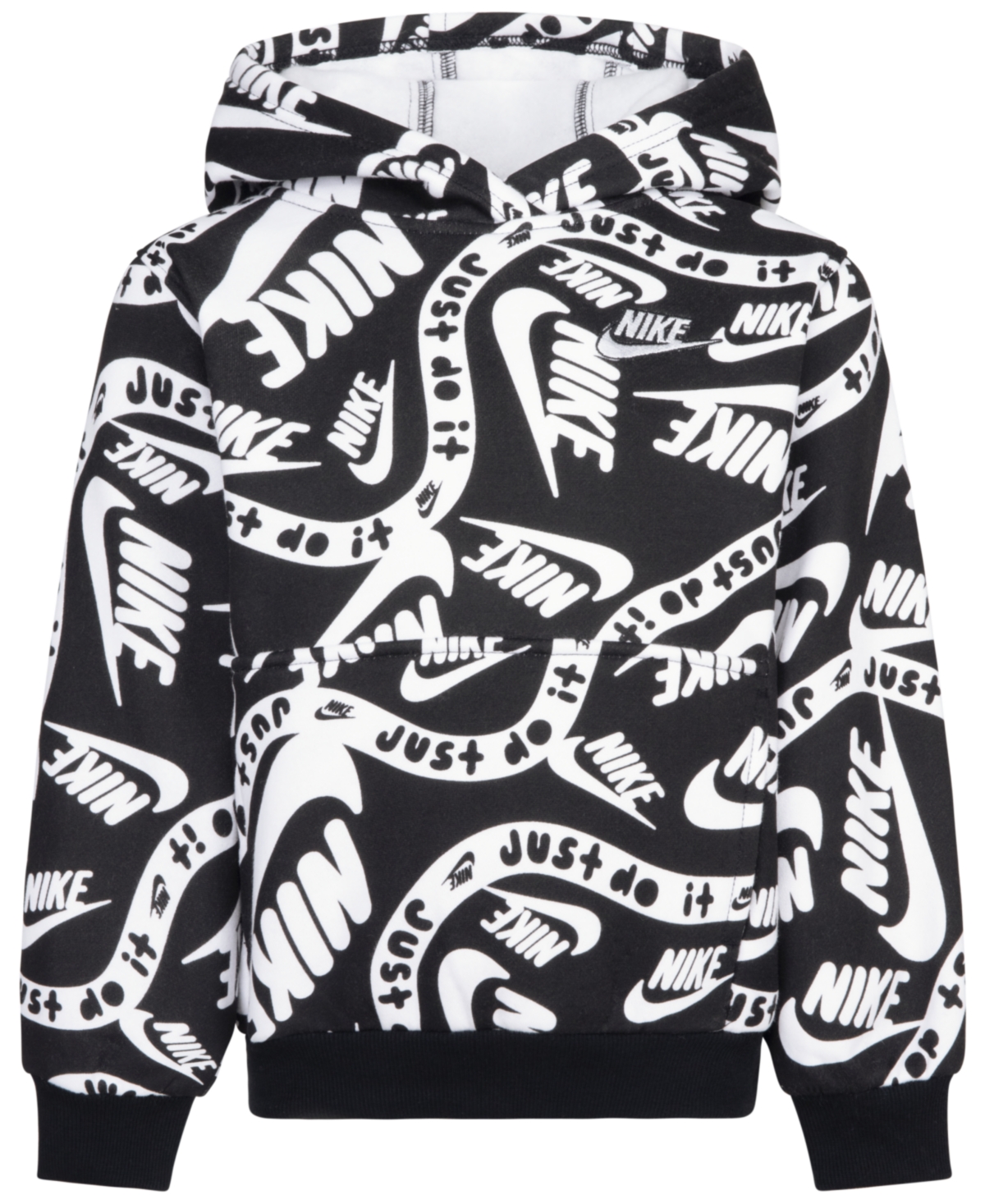 Nike Kids' Little Boys All-over Print Pullover Hoodie In Black