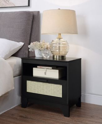 Sheridan 21.63" 1-Drawer Cane Nightstand