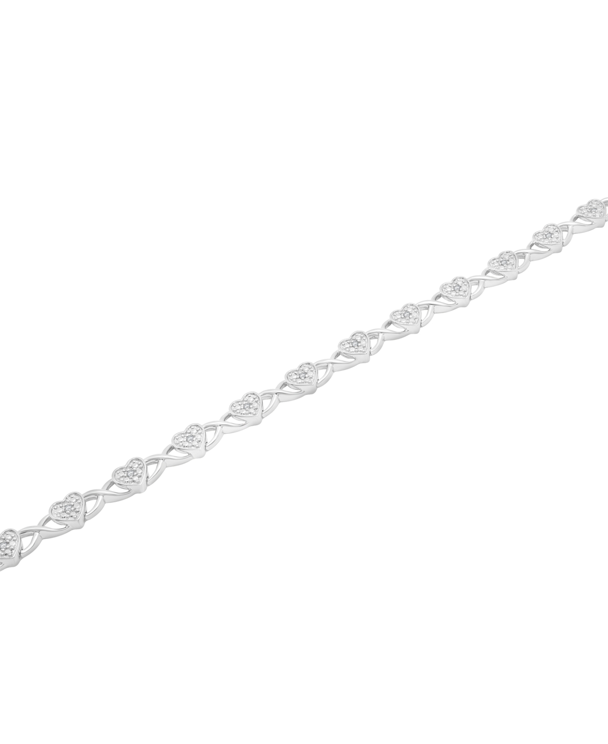Diamond Heart Link Bracelet (1/10 ct. t.w.)  Created for Macy's - Sterling Silver