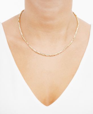 Polished Double Link Chain Necklace in 14k Yellow Gold, 18"
