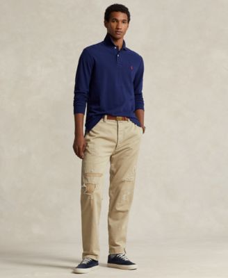 Men's Classic Fit Long Sleeve Mesh Polo