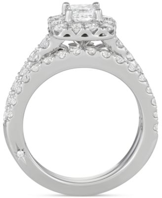 Diamond Princess Halo Bridal Set (2 ct. t.w.) in 18k White Gold