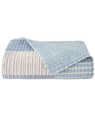 Shop Charter Club Seaside Stripe Patchwork Cotton Quilts Created For Macys In Blue