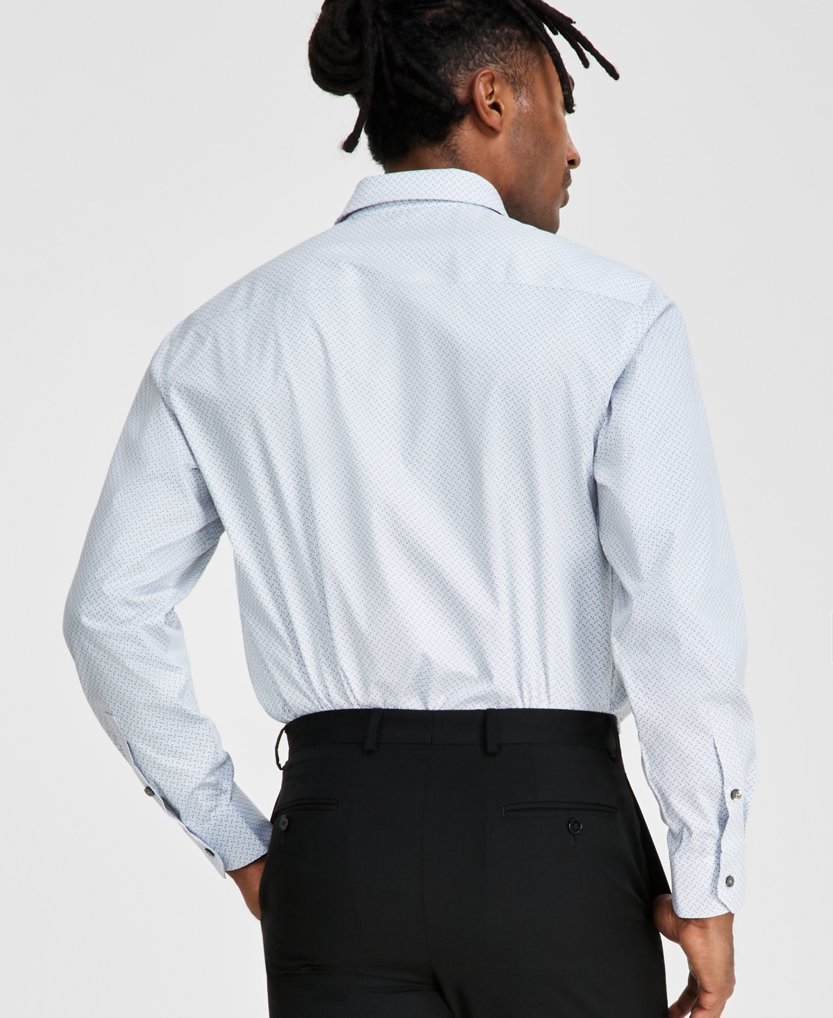 Alfani Men's Regular-Fit 4-Way Stretch Micro-Dot Dress Shirt, Created for Macy's
