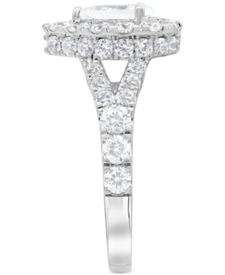 Diamond Pear Halo Bridal Set (4 ct. t.w.) in 14k White Gold