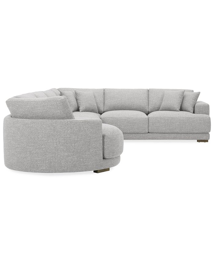 Furniture Vasher 166" 4Pc. Fabric Sectional Sofa with Cuddler, Created