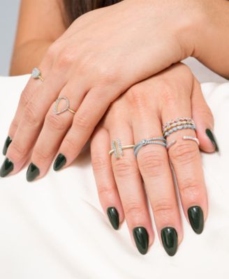 Diamond Open Teardrop Ring (1/20 ct. t.w.) in 10k Gold, Created for Macy's