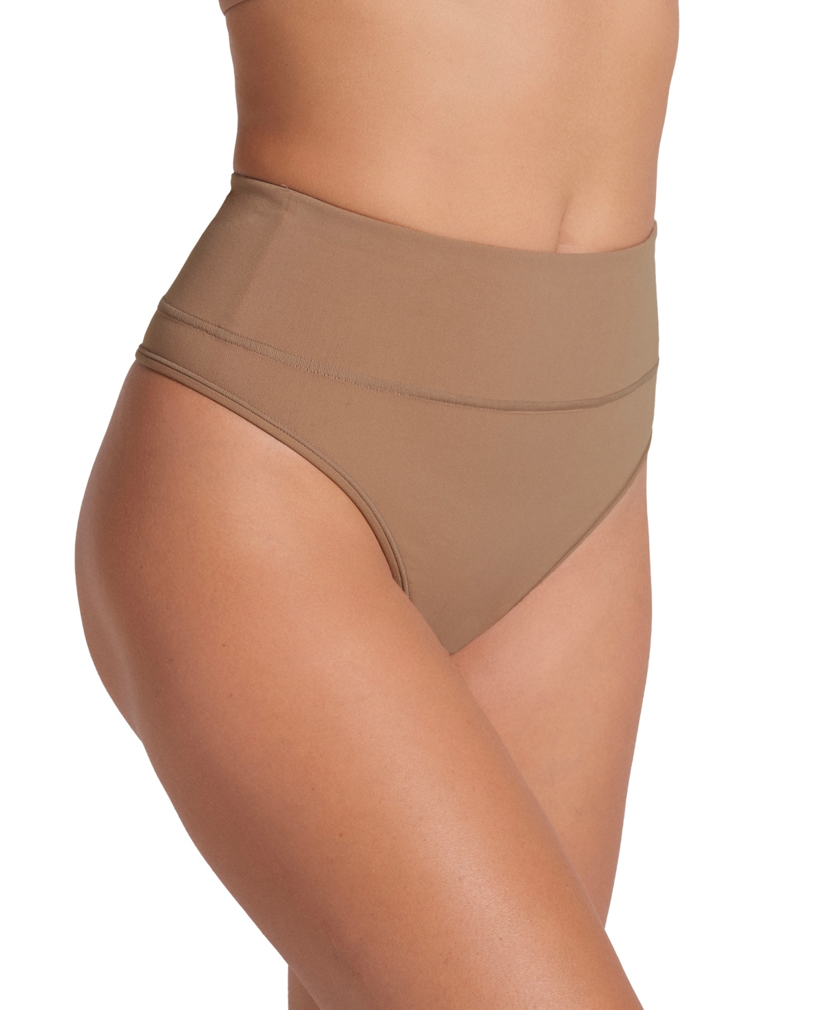 Leonisa Women's High-waisted Seamless Moderate Shaper Thong Panty In Brown