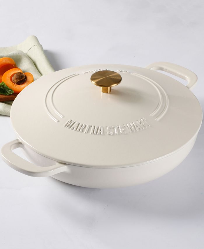 Martha Stewart Collection Braiser Enamel Cast Iron 3.5 Quart Dutch Oven ...