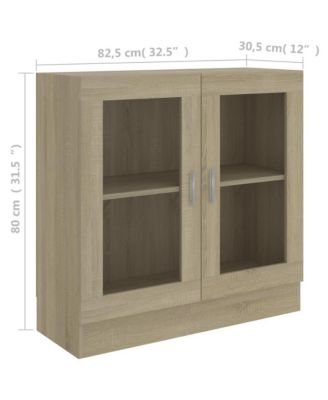 Vitrine Cabinet Sonoma Oak 32.5"x12"x31.5" Engineered Wood