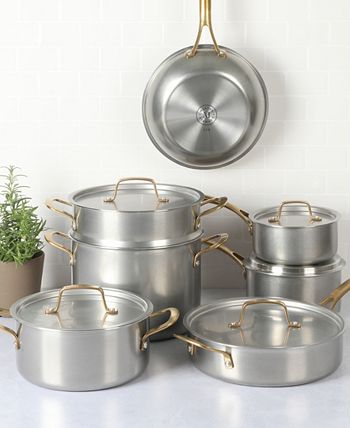 Martha Stewart Collection 12-Pc. Stainless Steel Cookware Set, Created for  Macy's - Macy's