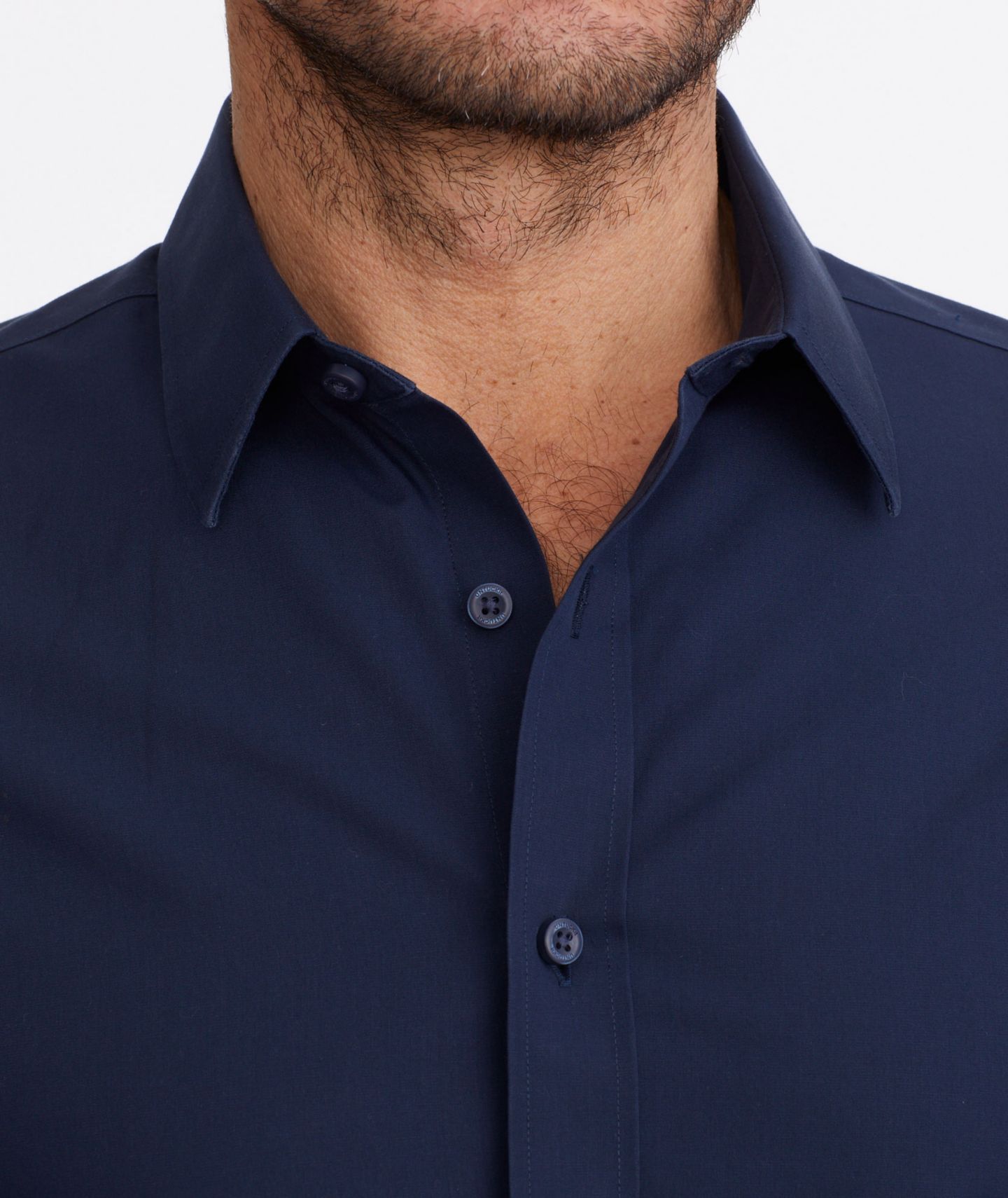 Мужская рубашка UNTUCKit Slim Fit Wrinkle-Free Castello Button Up, цвет: Тёмно-синий — фото 2