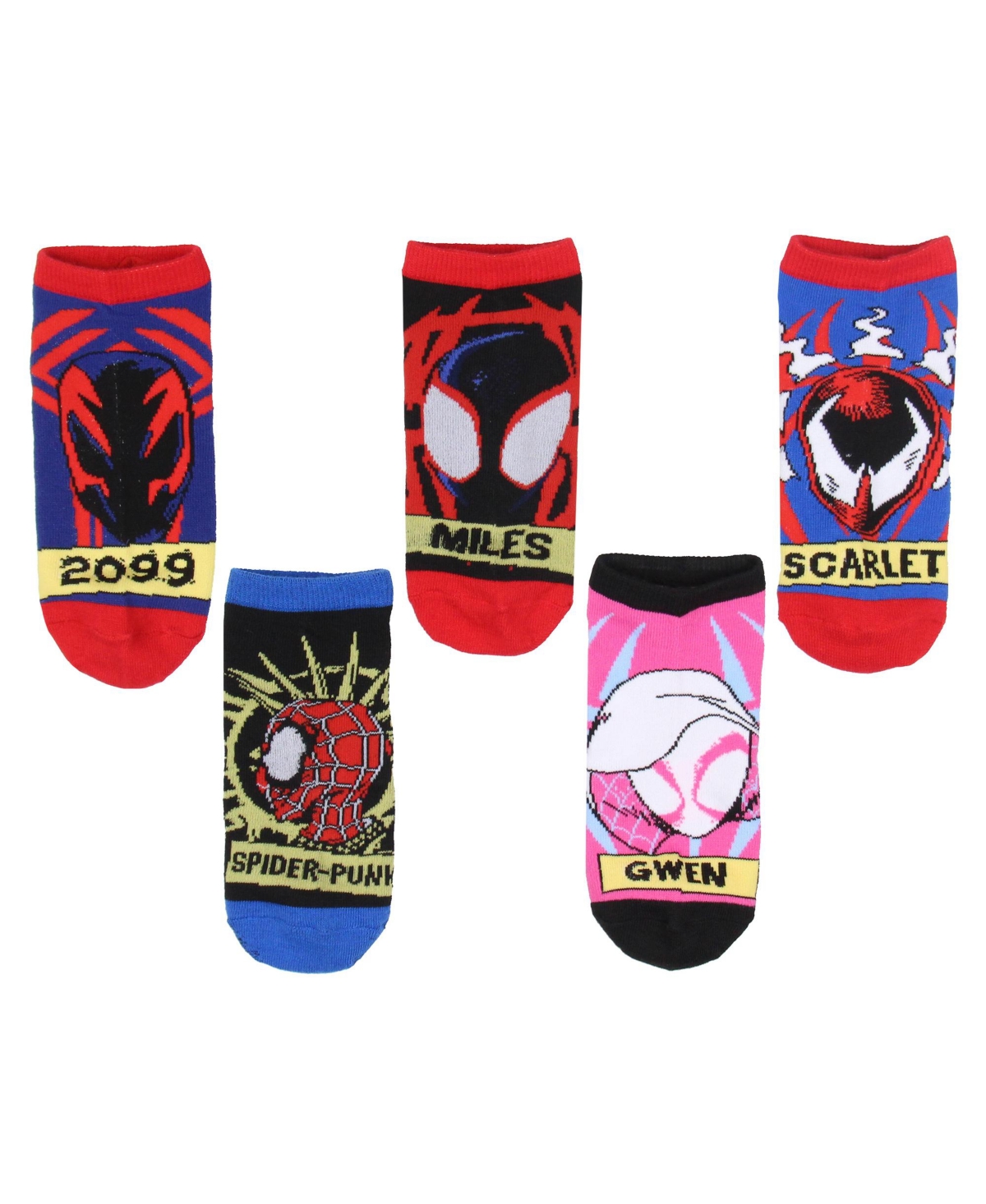 Spider-Man Across The Spiderverse Socks Miles Morales Adult Unisex Mix And Match Ankle Socks 5 Pairs - Open Miscellaneous