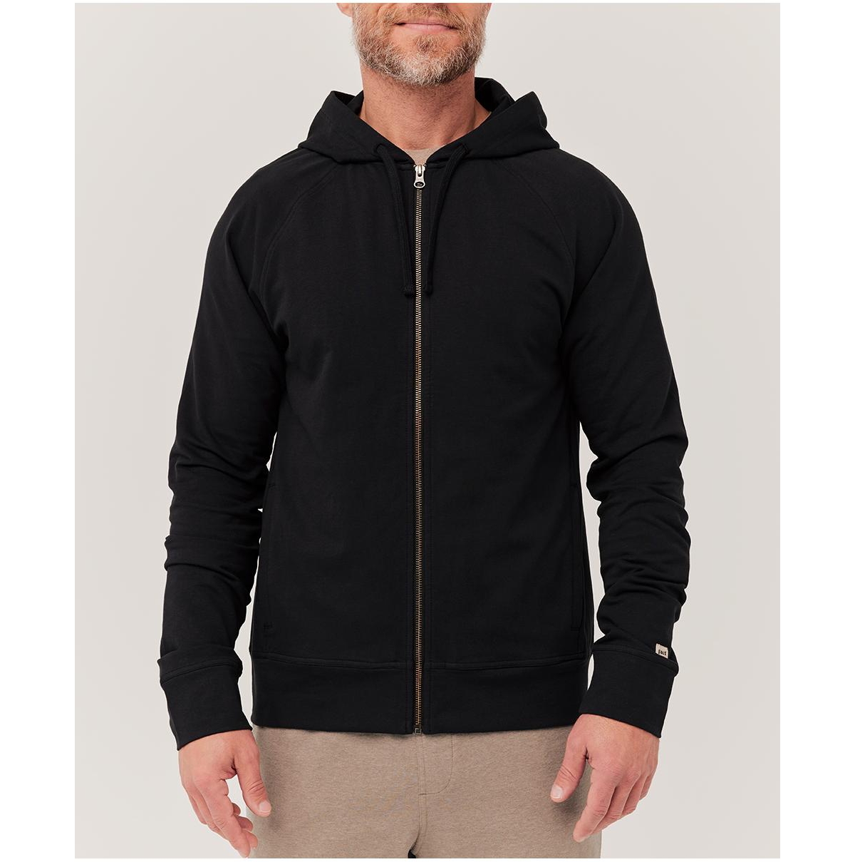 Organic Cotton Stretch French Terry Zip Hoodie - Ivy