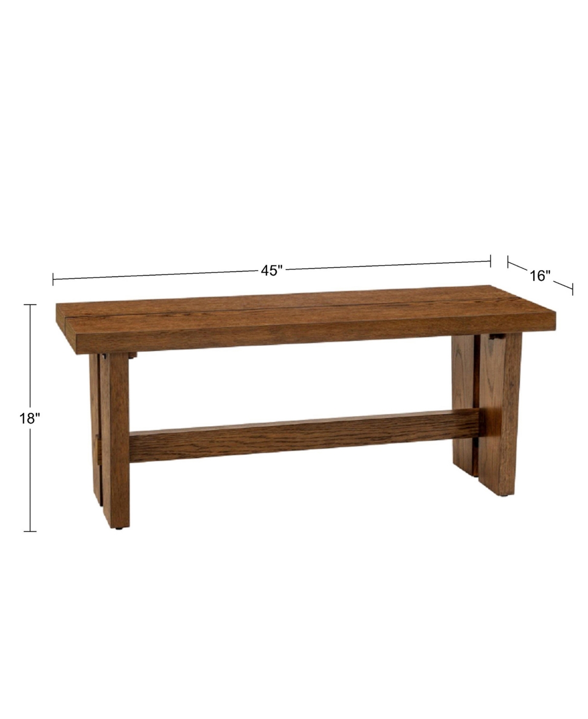 Shop Ink+ivy 45" Frank Wide Wood Dining Bench In Brown