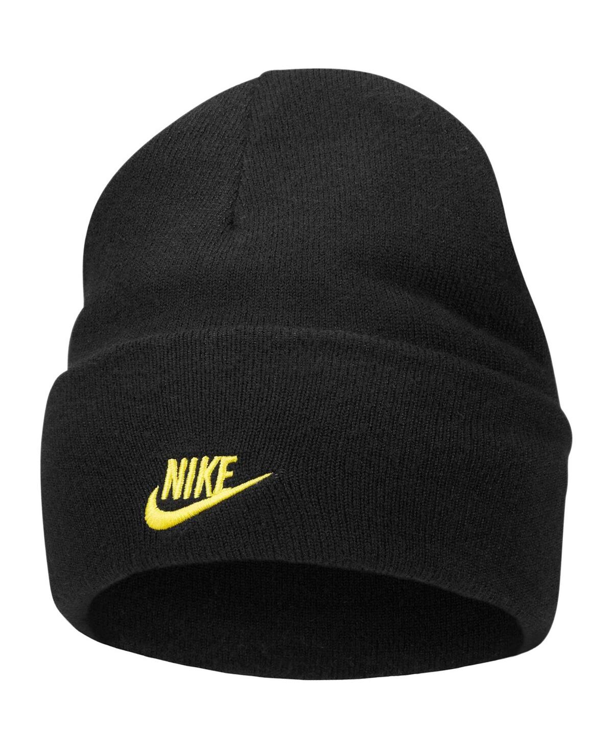 Nike Kids' Youth Boys And Girls  Black Reversible Smiley Tall Peak Cuffed Knit Hat