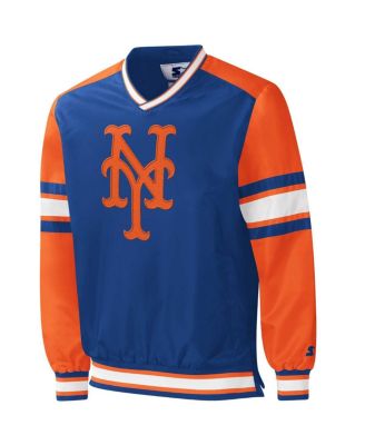 Men's Royal New York Mets Yardline V-Neck Pullover Windbreaker