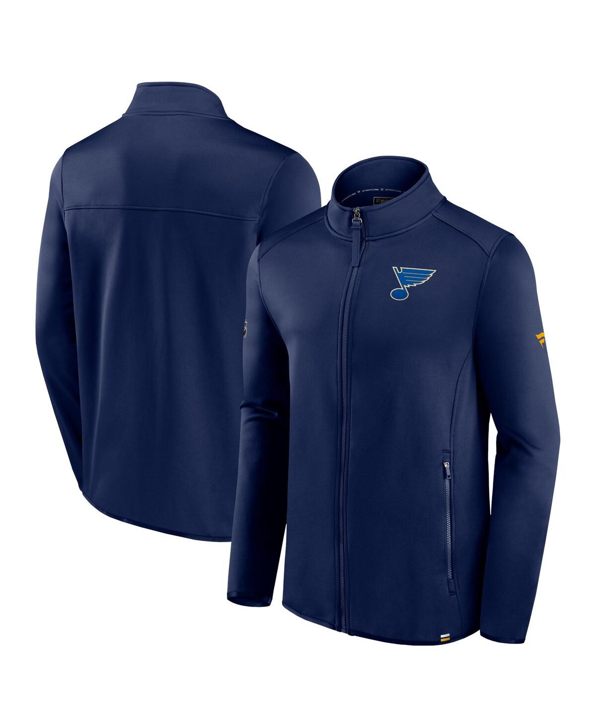 Shop Fanatics Men's  Navy St. Louis Blues Authentic Pro Full-zip Jacket