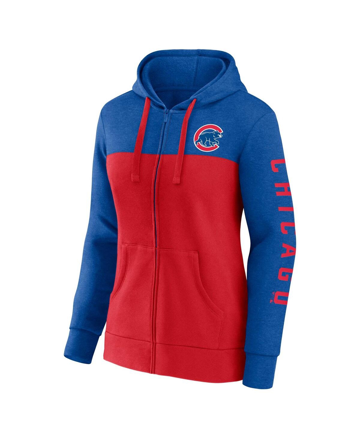 Women's Fanatics Red Chicago Cubs City Ties Hoodie Full-Zip Sweatshirt - Red