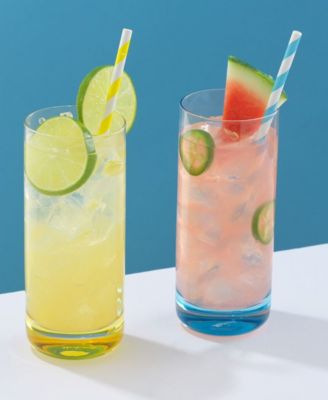 Hue Colored Highball Glasses, Set of 6