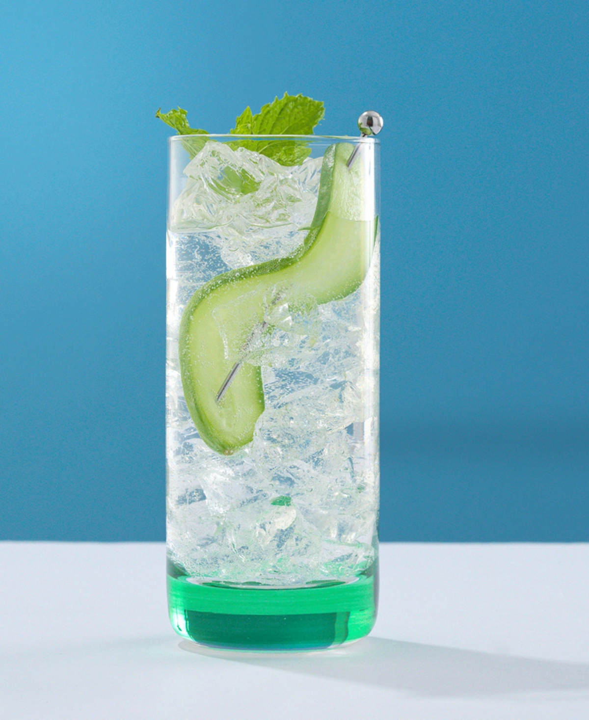 JoyJolt Hue Colored Highball Glasses, Set of 6 - Multi-Colored