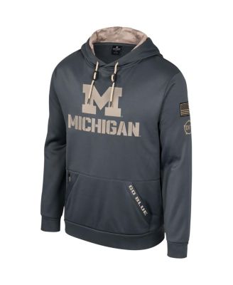 Men's Charcoal Michigan Wolverines OHT Military-Inspired Appreciation Pullover Hoodie