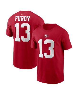 Men's Nike Brock Purdy Scarlet San Francisco 49ers Player Name and Number  T-shirt - Macy's