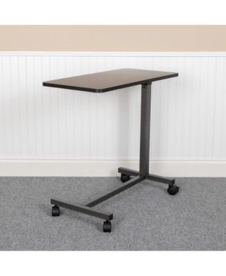 Adjustable Overbed Table – 1 Pc, Metal & Wood, Mobile Design with Wheels, Home & Hospital Use