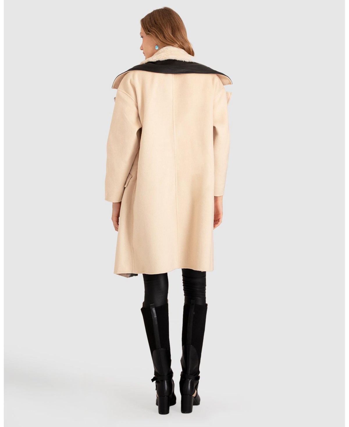 Belle & Bloom Watch Me Go Oversized Leather Trimmed Coat
