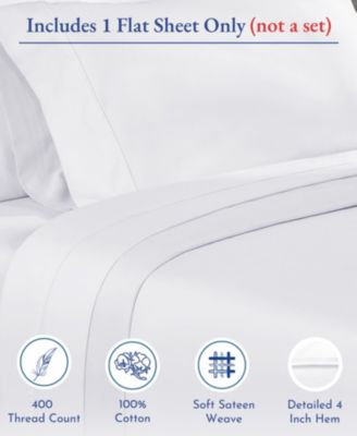 Luxury 400-Thread Count Cotton Sateen Flat Sheet, King
