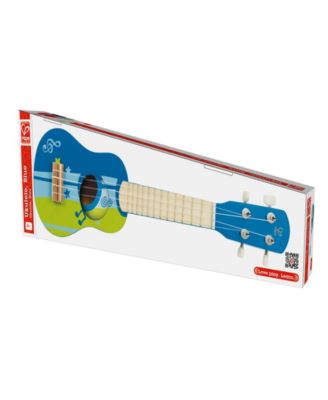 Hape Wooden Kids Ukulele Toy - Real Playable Mini Guitar In Red
